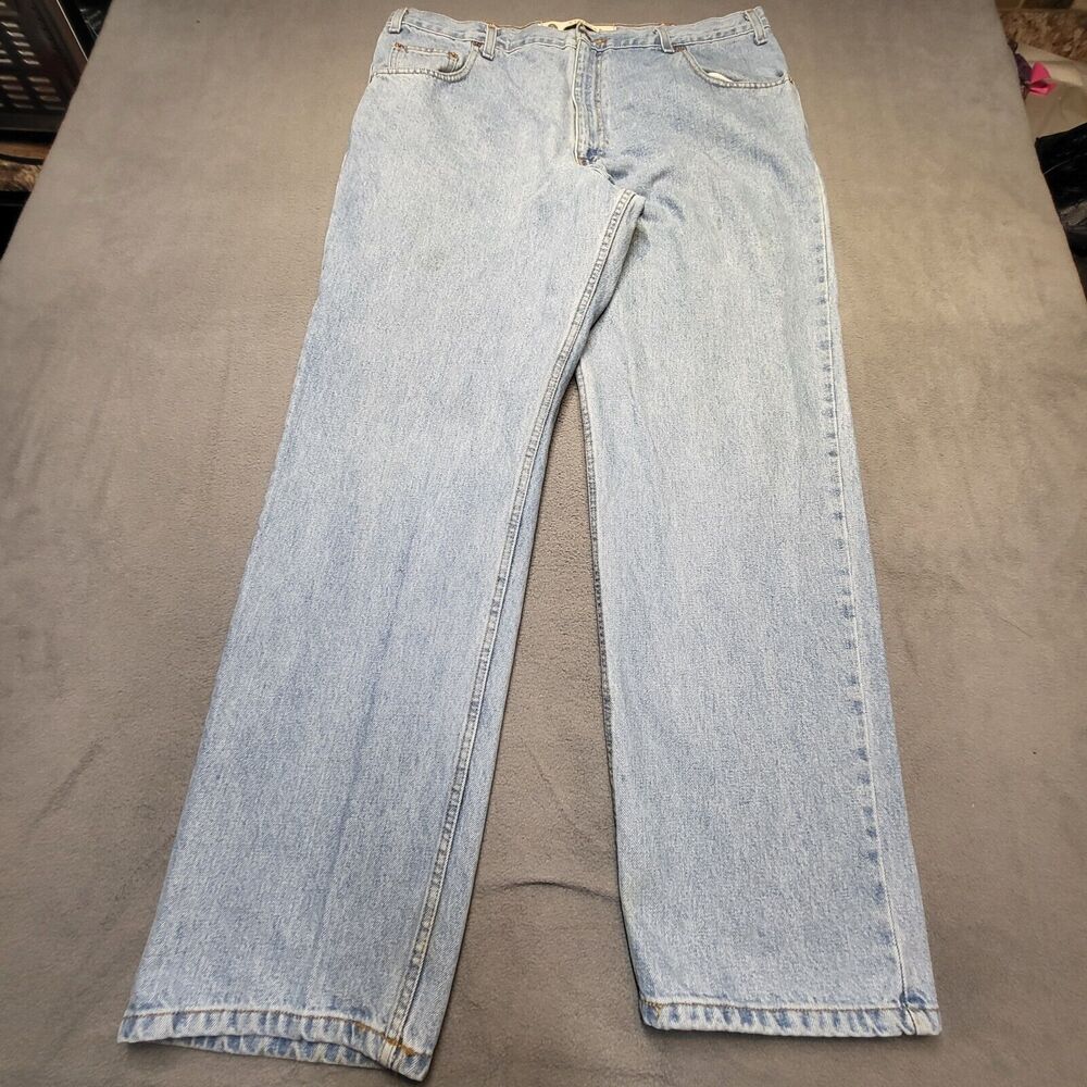 Vintage Arizona Jeans Mens 38x32 Blue Loose Big Ring Spun Distressed Denim